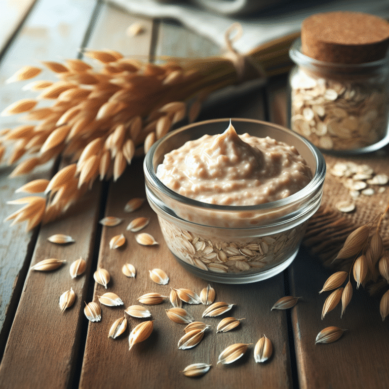 Máscaras faciais com aveia para pele sensível