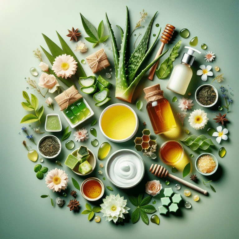 Rotina de cuidados com ingredientes orgânicos
